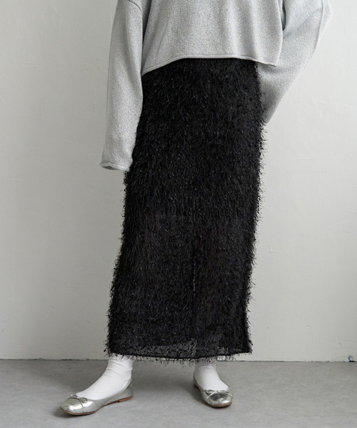 VENCEEXCHANGE（ヴァンスエクスチェンジ）の「カットフェザーIラインスカート（スカート・レディース・ブラック/オフホワイト/グレー・M）」の19枚目の写真