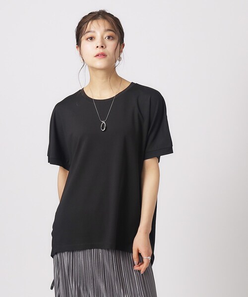 SHOO・LA・RUE(シューラルー)の「◆【UV/体型カバー】インもアウトも楽しめる とろみ 裾タックトップス(Tシャツ/カットソー・レディース・ホワイト/グリーン系/イエロー/ブラック/グレー系2/ブラック系2・00)」の7枚目の写真