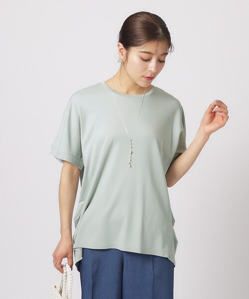 SHOO・LA・RUE(シューラルー)の「◆【UV/体型カバー】インもアウトも楽しめる とろみ 裾タックトップス(Tシャツ/カットソー・レディース・ホワイト/グリーン系/イエロー/ブラック/グレー系2/ブラック系2・00)」の11枚目の写真