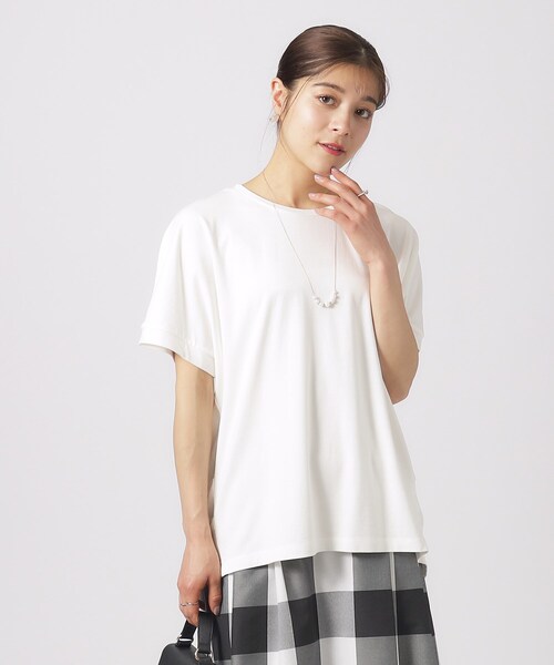 SHOO・LA・RUE(シューラルー)の「◆【UV/体型カバー】インもアウトも楽しめる とろみ 裾タックトップス(Tシャツ/カットソー・レディース・ホワイト/グリーン系/イエロー/ブラック/グレー系2/ブラック系2・00)」の15枚目の写真