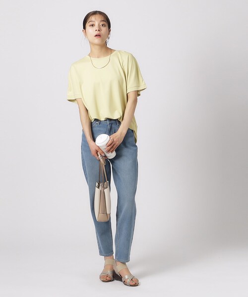 SHOO・LA・RUE(シューラルー)の「◆【UV/体型カバー】インもアウトも楽しめる とろみ 裾タックトップス(Tシャツ/カットソー・レディース・ホワイト/グリーン系/イエロー/ブラック/グレー系2/ブラック系2・00)」の21枚目の写真