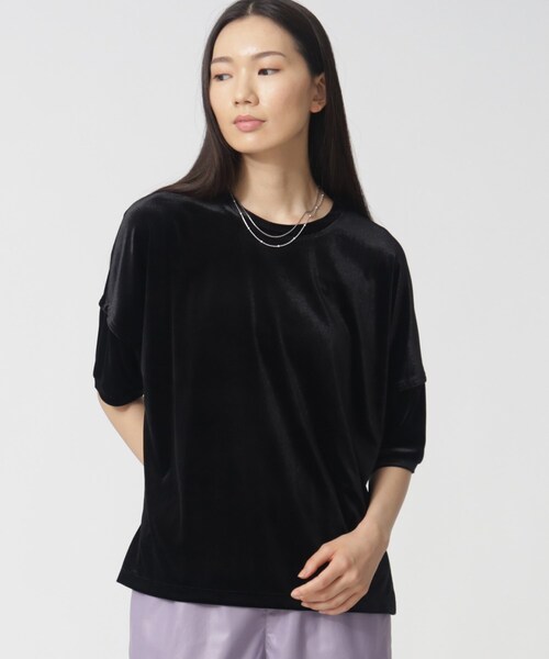 6 ベルベットベロアシャツ グラデーションダイ セール】◇ベロアカットソー（Tシャツ/カットソー）｜GALLEST