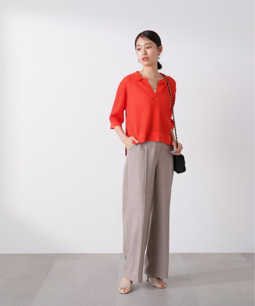 N.(N. Natural Beauty Basic)(エヌエヌナチュラルビューティーベーシック)の「◆【S Size Line】麻調ストレートパンツ(その他パンツ・レディース・ブラウン/ブラック・SMALL/MEDIUM)」の10枚目の写真