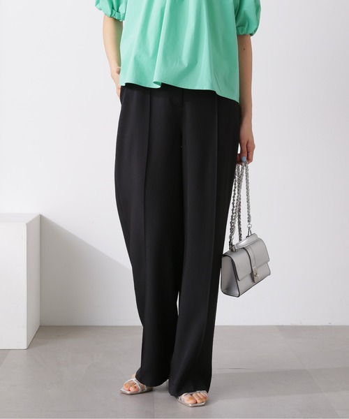 N.(N. Natural Beauty Basic)(エヌエヌナチュラルビューティーベーシック)の「◆【S Size Line】麻調ストレートパンツ(その他パンツ・レディース・ブラウン/ブラック・SMALL/MEDIUM)」の4枚目の写真