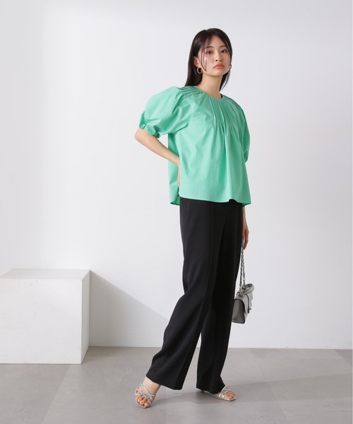 N.(N. Natural Beauty Basic)(エヌエヌナチュラルビューティーベーシック)の「◆【S Size Line】麻調ストレートパンツ(その他パンツ・レディース・ブラウン/ブラック・SMALL/MEDIUM)」の6枚目の写真