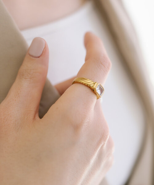 ear PAPILLONNER（イアパピヨネ）の「《インフルエンサーuchida企画》ステンレス/ジルコニアリング（リング・レディース・シルバー/ゴールド/ゴールド系その他/シルバー系その他・12）」の20枚目の写真