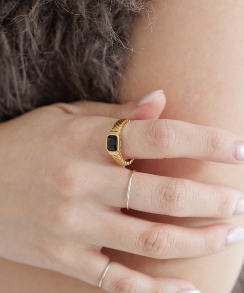 《インフルエンサーuchida企画》ステンレス/ジルコニアリング（リング）｜ear PAPILLONNER（イアパピヨネ）