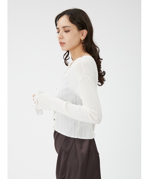 FRAY I.D（フレイアイディー）の「ランダムリブ短丈カーディガン  