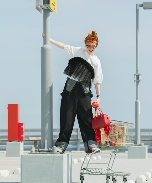 BONLECILL（ボンルシール）の「フリルチュールビスチェバックリボンボリュームスリーブTEE（Tシャツ/カットソー・レディース・オートミール/オフホワイト/ブラック・FREE）」の10枚目の写真