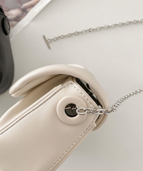 シャーリング レザー チェーン ミニ クロスバッグ（トートバッグ