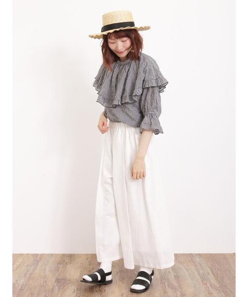 Samansa Mos2(サマンサ モスモス)の「ビッグカラー袖フリルブラウス(シャツ/ブラウス・レディース・オフホワイト/グリーン/ブラック・F)」の20枚目の写真