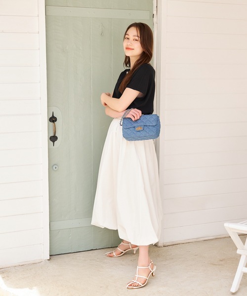 mysty woman（ミスティウーマン）の「ワッフルフレンチスリーブTシャツ　129886（Tシャツ/カットソー・レディース・アイボリー/ブラック/グリーン・FREE）」の12枚目の写真