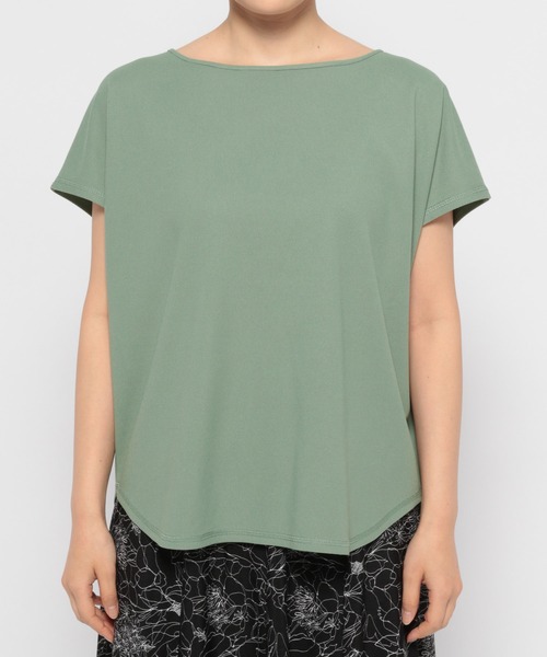 mysty woman（ミスティウーマン）の「ワッフルフレンチスリーブTシャツ　129886（Tシャツ/カットソー・レディース・アイボリー/ブラック/グリーン・FREE）」の7枚目の写真