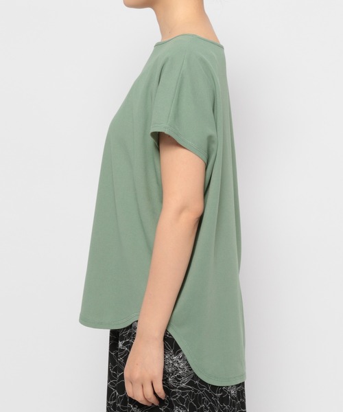 mysty woman（ミスティウーマン）の「ワッフルフレンチスリーブTシャツ　129886（Tシャツ/カットソー・レディース・アイボリー/ブラック/グリーン・FREE）」の6枚目の写真