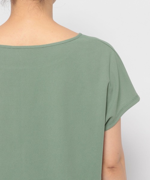 mysty woman（ミスティウーマン）の「ワッフルフレンチスリーブTシャツ　129886（Tシャツ/カットソー・レディース・アイボリー/ブラック/グリーン・FREE）」の4枚目の写真
