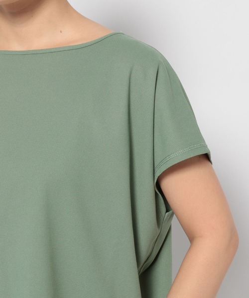 mysty woman（ミスティウーマン）の「ワッフルフレンチスリーブTシャツ　129886（Tシャツ/カットソー・レディース・アイボリー/ブラック/グリーン・FREE）」の18枚目の写真