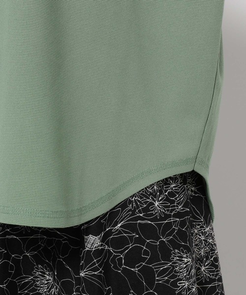 mysty woman（ミスティウーマン）の「ワッフルフレンチスリーブTシャツ　129886（Tシャツ/カットソー・レディース・アイボリー/ブラック/グリーン・FREE）」の17枚目の写真