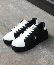 【U.S. POLO ASSN./ユーエスポロアッスン】厚底ボリュームソール ワンポイント ローカットスニーカー