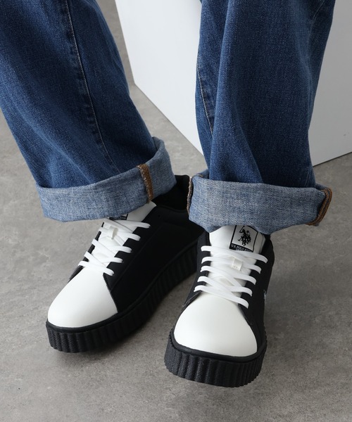 U.S. POLO ASSN.(ユーエスポロアッスン)の「【U.S. POLO ASSN./ユーエスポロアッスン】厚底ボリュームソール ワンポイント ローカットスニーカー(スニーカー・レディース・ホワイト/ブラック/ホワイト系その他/ブルー/ブラック×ホワイト・22.5cm/23.0cm/23.5cm/24.0cm/24.5cm/25.0cm/25.5cm/26.0cm/26.5cm/27.0cm/28.0cm/27.5cm)」の12枚目の写真
