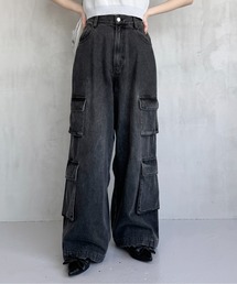 Heather | ハイウエストデニムカーゴパンツ　127416(デニムパンツ)