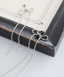 LAKOLE | ロングチェーンリボンピアス / 121340(ピアス（両耳用）)
