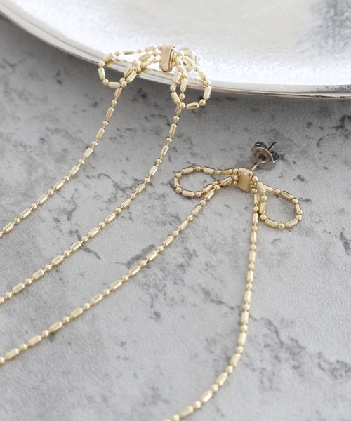 LAKOLE（ラコレ）の「ロングチェーンリボンピアス / 121340（ピアス（両耳用）・レディース・その他2/その他1・FREE）」の2枚目の写真