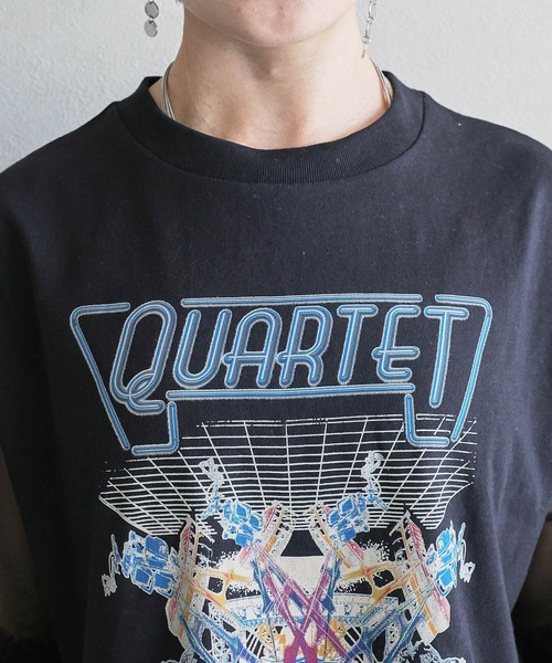 RAGEBLUE（レイジブルー）の「袖フリルシアー切替/プリントTシャツ（Tシャツ/カットソー・レディース・ブラック/その他/グレー系/ブラック系・FREE）」の21枚目の写真