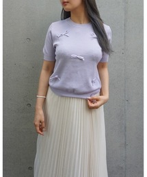 Chouchour（シュシュール）の「【chouchour/シュシュール】ショート丈リボンデザインプルオーバーサマーニット（ニット/セーター）」