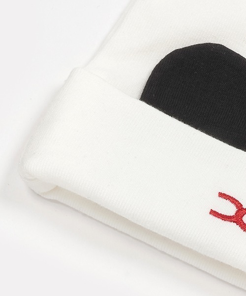 X-girl Stages（エックスガールステージス）の「パンダキラッキーワッチ（ニットキャップ/ビーニー・キッズ・オフホワイト・42-44cm）」の3枚目の写真