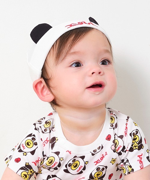 X-girl Stages（エックスガールステージス）の「パンダキラッキーワッチ（ニットキャップ/ビーニー・キッズ・オフホワイト・42-44cm）」の10枚目の写真