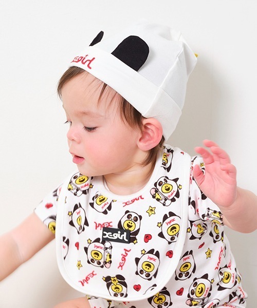 X-girl Stages（エックスガールステージス）の「パンダキラッキーワッチ（ニットキャップ/ビーニー・キッズ・オフホワイト・42-44cm）」の9枚目の写真