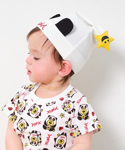 X-girl Stages（エックスガールステージス）の「パンダキラッキーワッチ（ニットキャップ/ビーニー・キッズ・オフホワイト・42-44cm）」の8枚目の写真