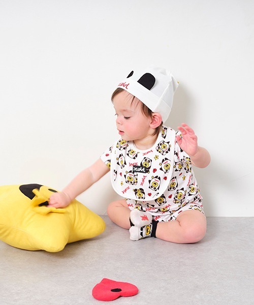 X-girl Stages（エックスガールステージス）の「パンダキラッキーワッチ（ニットキャップ/ビーニー・キッズ・オフホワイト・42-44cm）」の7枚目の写真