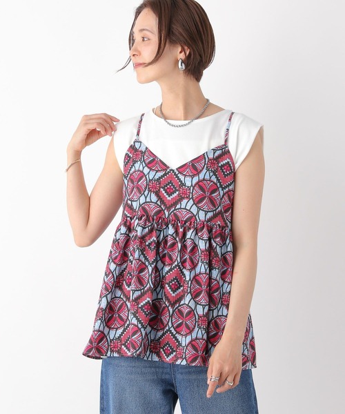 LEPSIM（レプシィム）の「アフリカンプリントキャミ　118320（シャツ/ブラウス・レディース・ピンク/グリーン/オレンジ・FREE）」の3枚目の写真