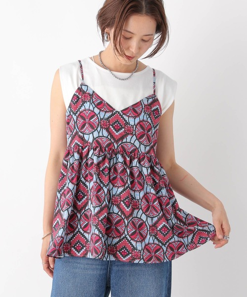 LEPSIM（レプシィム）の「アフリカンプリントキャミ　118320（シャツ/ブラウス・レディース・ピンク/グリーン/オレンジ・FREE）」の12枚目の写真