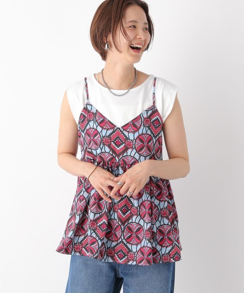 LEPSIM（レプシィム）の「アフリカンプリントキャミ　118320（シャツ/ブラウス・レディース・ピンク/グリーン/オレンジ・FREE）」の11枚目の写真