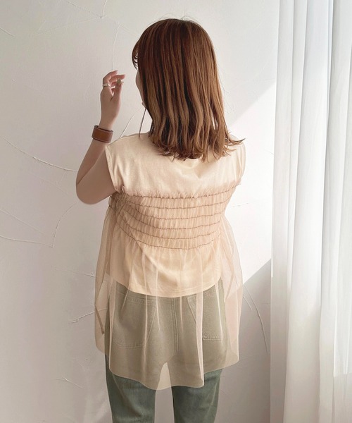 apres jour（アプレジュール）の「チュールドッキングＴ【ZOZOTOWN限定アイテム】（Tシャツ/カットソー・レディース・チャコールグレー/ピンクベージュ/アイボリー・X-LARGE/フリー）」の15枚目の写真