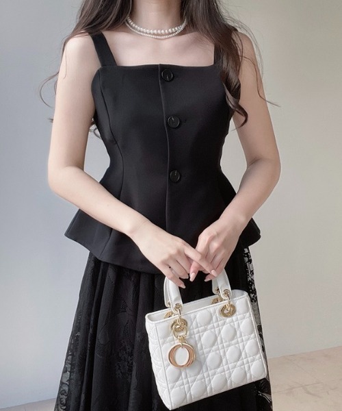 ABITOKYO(アビトーキョー)の「ペプラムフリルキャミソール(キャミソール・レディース・アイボリー/ブラック・M/L/XL)」の5枚目の写真