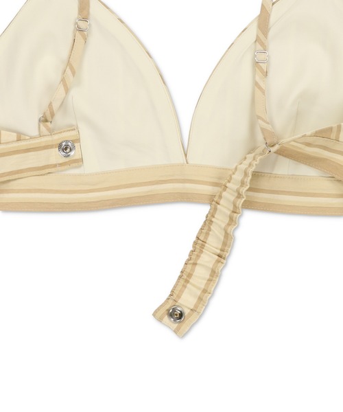 Lull（ルル）の「【Lull / ルル】セットアップ対応 / シアーストライプブラビスチェ（タンクトップ・レディース・ブラック/キナリ/イエロー・ONESIZE）」の13枚目の写真