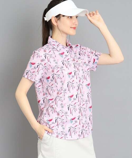 adabat（アダバット）の「◆【吸水速乾】サマーリゾート柄 半袖シャツ（シャツ/ブラウス・レディース・ピンク系/ピンク系5・38/40/42）」の3枚目の写真