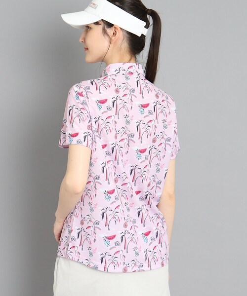 adabat（アダバット）の「◆【吸水速乾】サマーリゾート柄 半袖シャツ（シャツ/ブラウス・レディース・ピンク系/ピンク系5・38/40/42）」の4枚目の写真