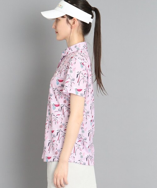adabat（アダバット）の「◆【吸水速乾】サマーリゾート柄 半袖シャツ（シャツ/ブラウス・レディース・ピンク系/ピンク系5・38/40/42）」の8枚目の写真