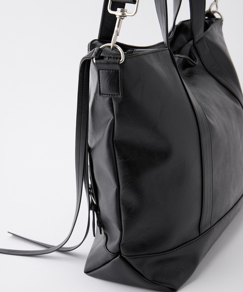 cussil（クシル）の「2025Ver【cussil/クシル】2WAYダブルチェーンPUマルチフェイスショルダーバッグ/トート（ショルダーバッグ・メンズ・ブラック・FREE）」の9枚目の写真