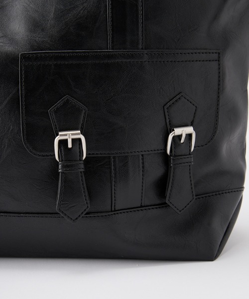 cussil（クシル）の「2025Ver【cussil/クシル】2WAYダブルチェーンPUマルチフェイスショルダーバッグ/トート（ショルダーバッグ・メンズ・ブラック・FREE）」の22枚目の写真