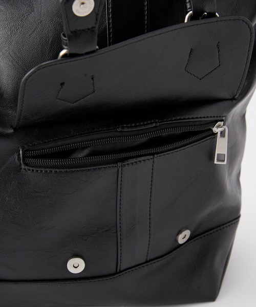 cussil（クシル）の「2025Ver【cussil/クシル】2WAYダブルチェーンPUマルチフェイスショルダーバッグ/トート（ショルダーバッグ・メンズ・ブラック・FREE）」の21枚目の写真