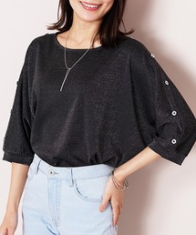 2025MHL 肩ボタンTシャツ カットソー 黒 クロップド Tシャツ / SITOM | ファッション通販 【公式通販