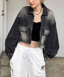 SPIRALGIRL | 3Dポケットデザインデニムショートジャケット(デニムジャケット)