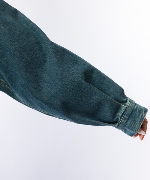 SPIRALGIRL（スパイラルガール）の「3Dポケットデザインデニムショートジャケット（デニムジャケット・レディース・ブラック/ブルー・FREE）」の14枚目の写真