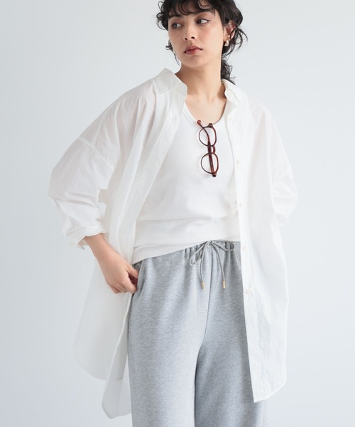 BARNYARDSTORM（バンヤードストーム）の「BARNYARDSTORM / ライトBIGシルエットシャツ（シャツ/ブラウス・レディース・ブラック/ホワイト/ブルー・FREE）」の4枚目の写真