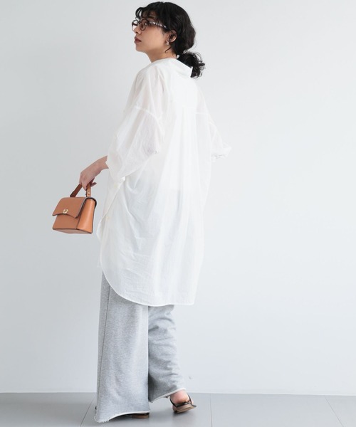 BARNYARDSTORM（バンヤードストーム）の「BARNYARDSTORM / ライトBIGシルエットシャツ（シャツ/ブラウス・レディース・ブラック/ホワイト/ブルー・FREE）」の7枚目の写真